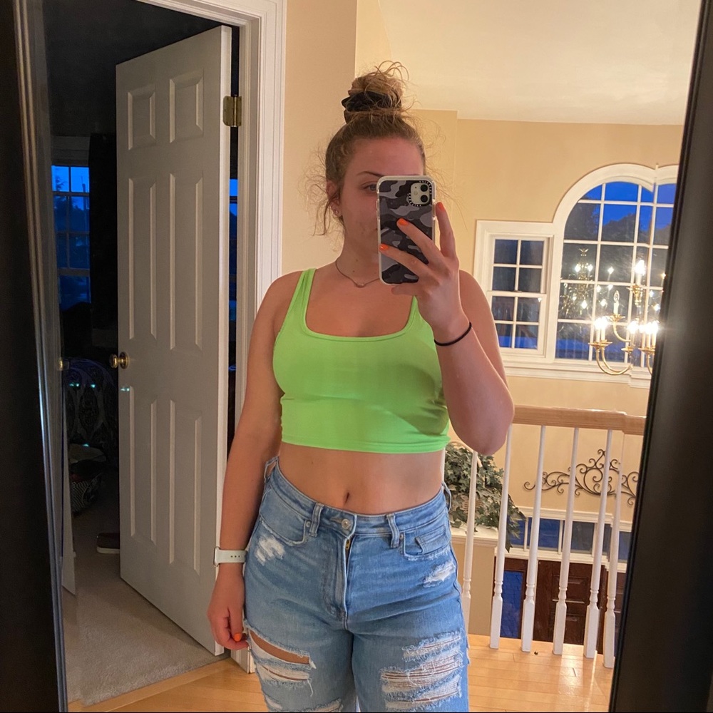 Neon green tank top